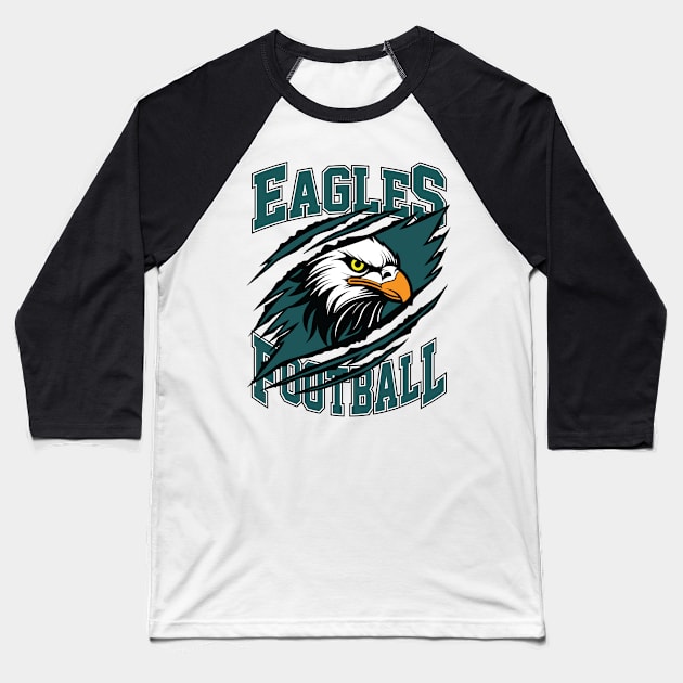 Philadelphia Eagles Football Baseball T-Shirt by Cemploex_Art